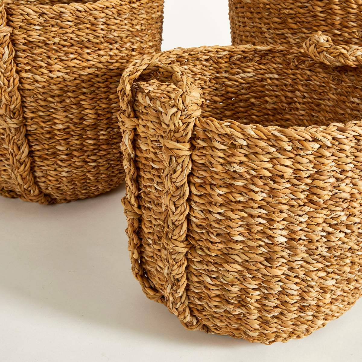 Design Shop Seagrass Round Drum Baskets, Set Of 3