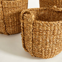 Design Shop Seagrass Round Drum Baskets, Set Of 3