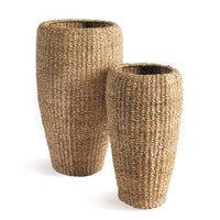 Design Shop Seagrass Tall Round Planters, Set Of 2