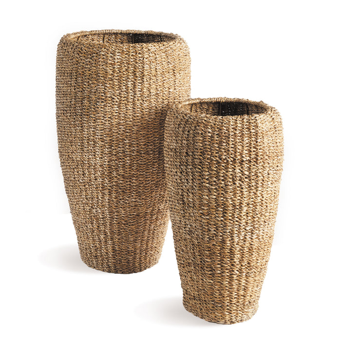 Design Shop Seagrass Tall Round Planters, Set Of 2