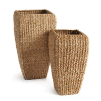 Design Shop Seagrass Tall Square Planters, Set Of 2