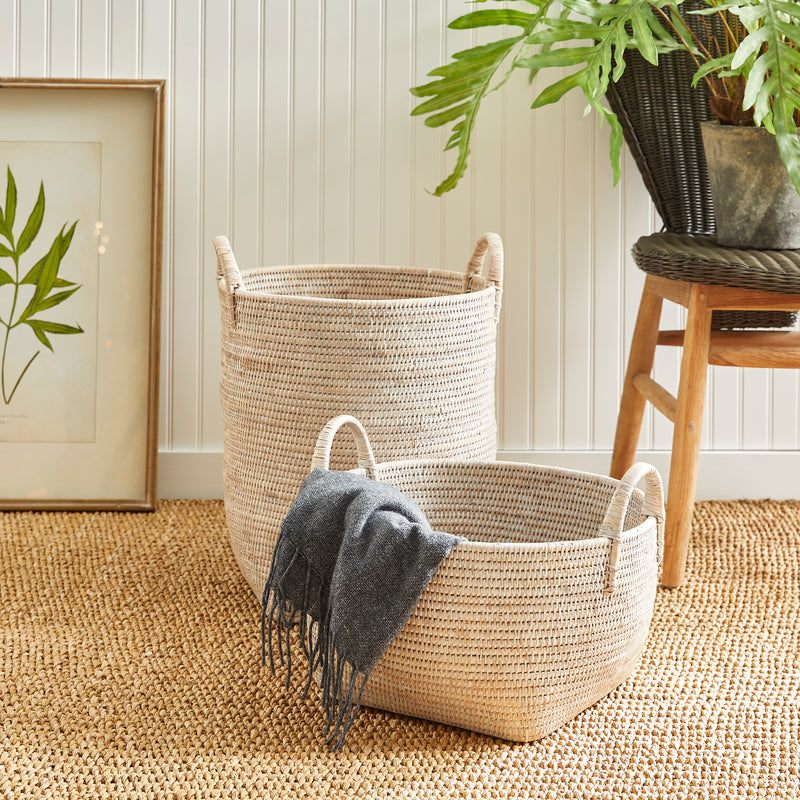 Design Shop Burma Rattan Orchard Baskets, Set Of 2