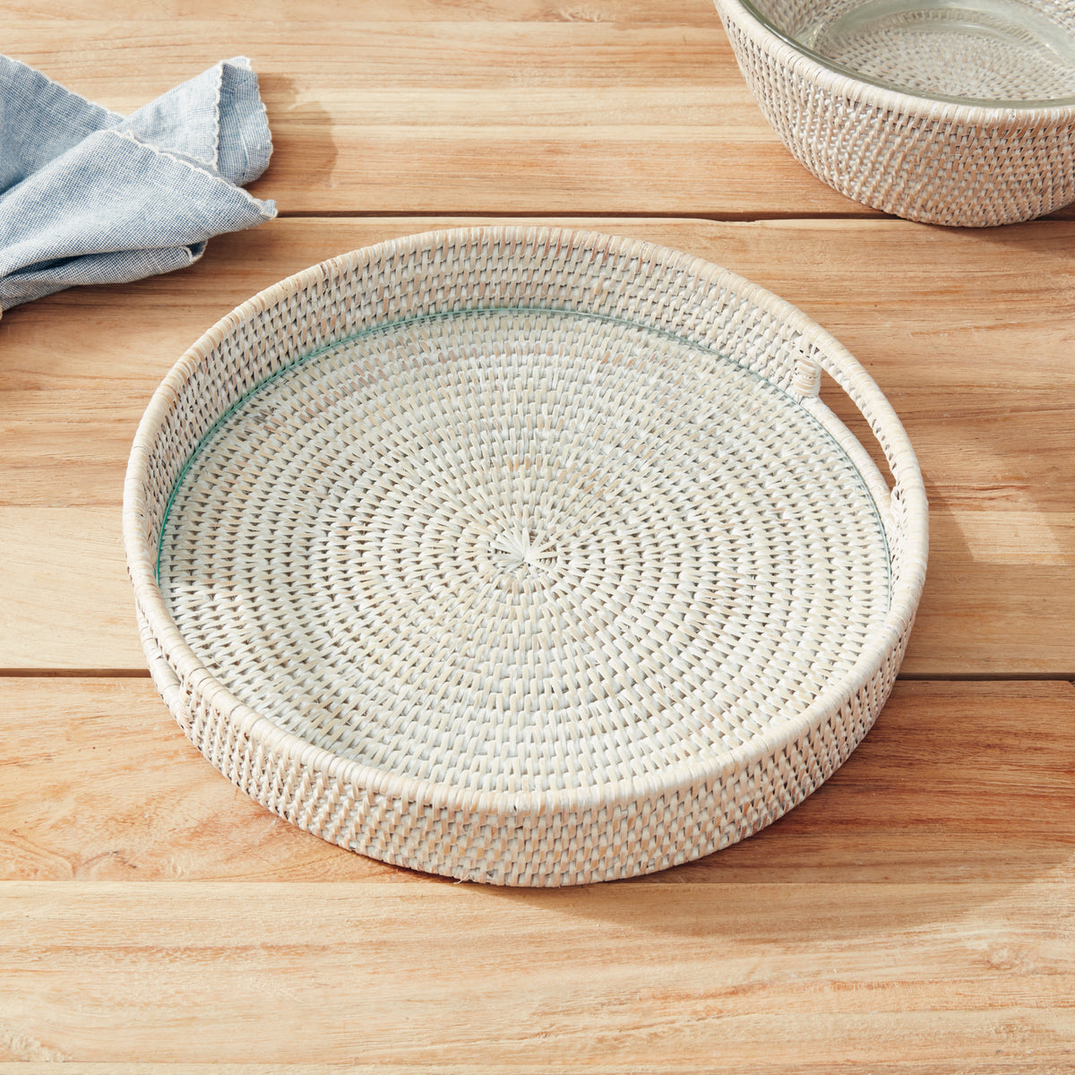 Design Shop Burma Rattan Round Serving Tray