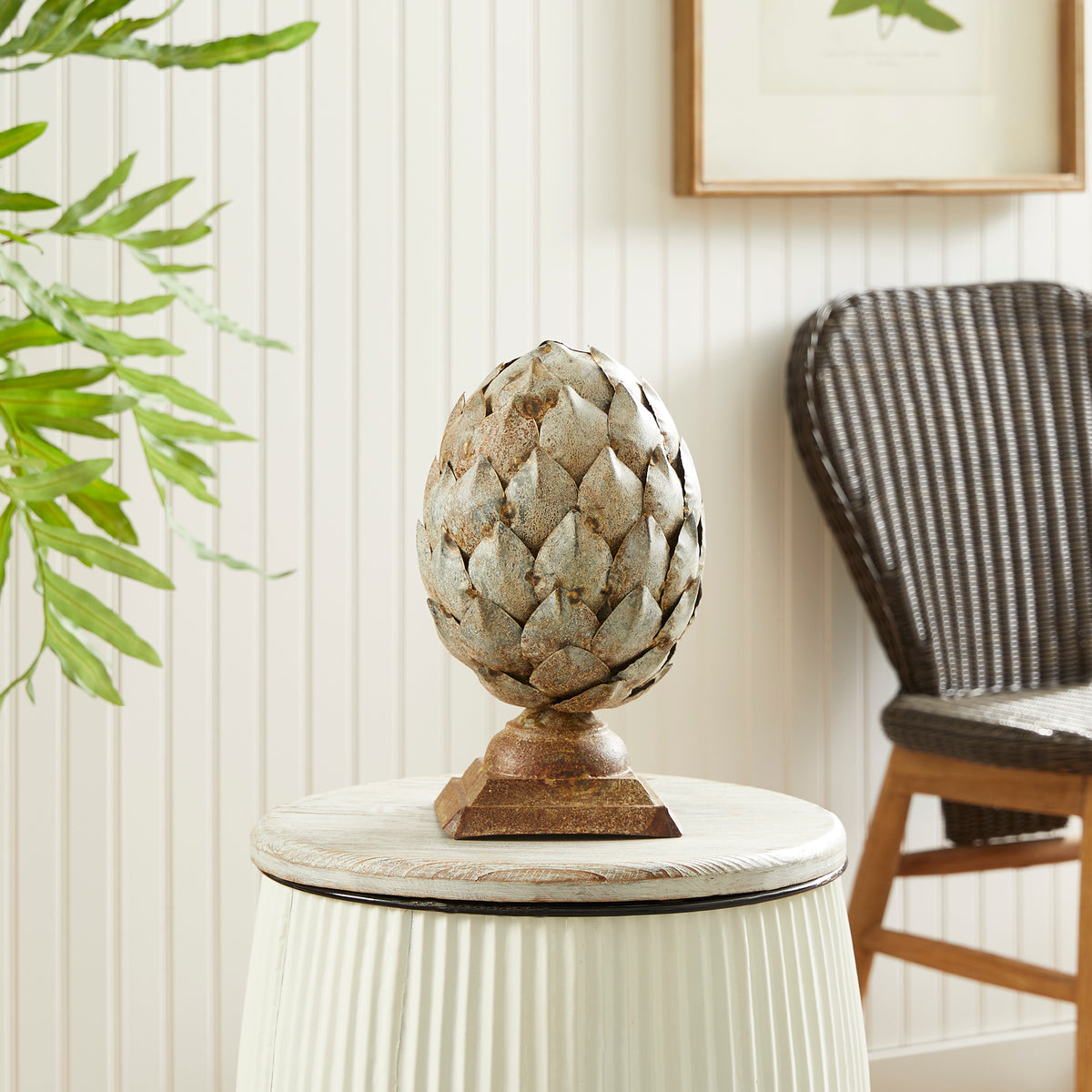 Design Shop Weathered Metal Artichoke Finial Small