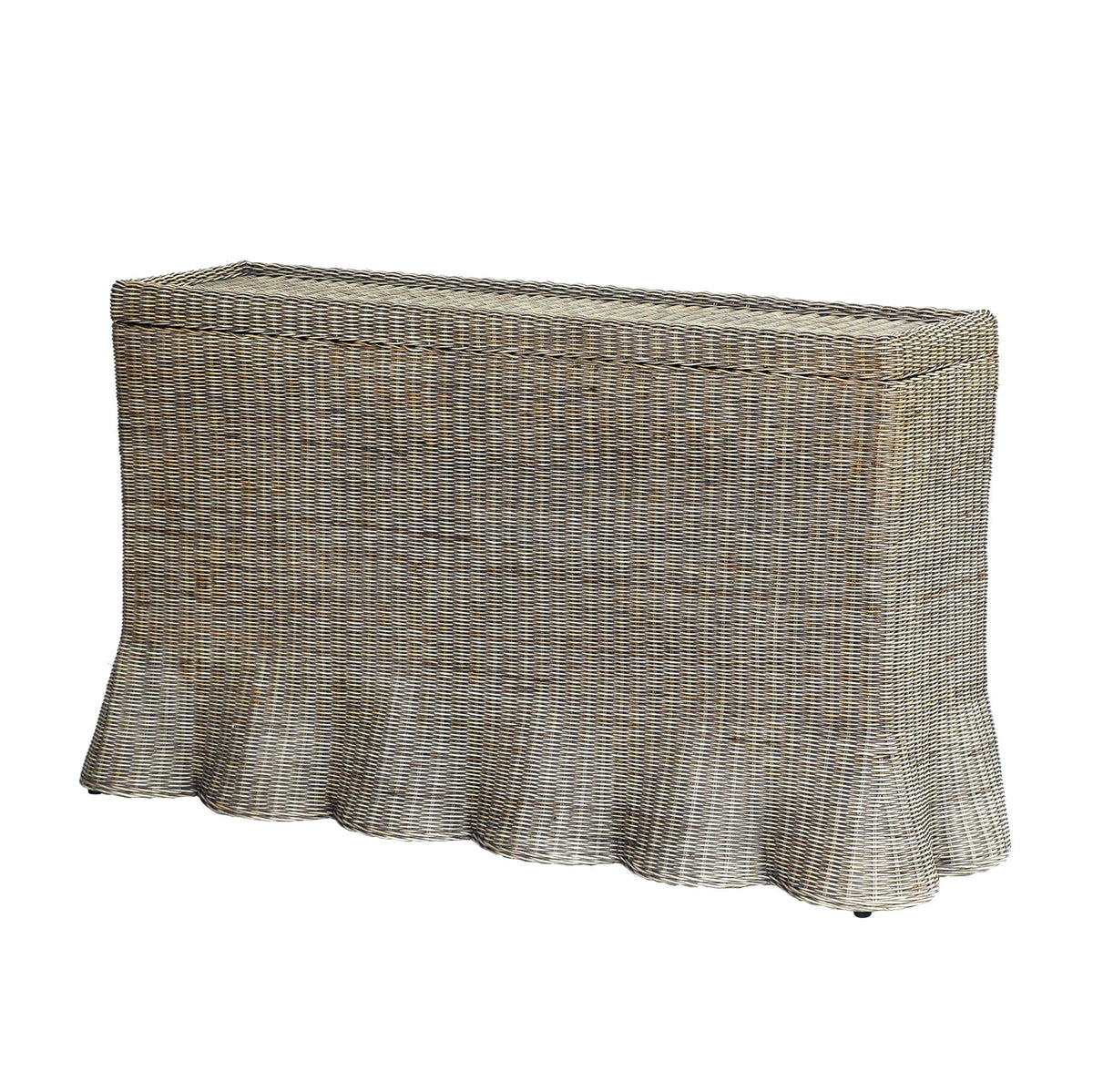 Design Shop Millie Woven Rattan Console Table, Antique Natural, 55"W