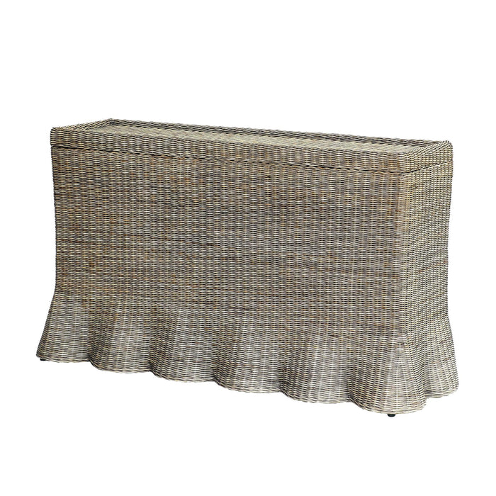 Design Shop Millie Woven Rattan Console Table, Antique Natural, 55"W