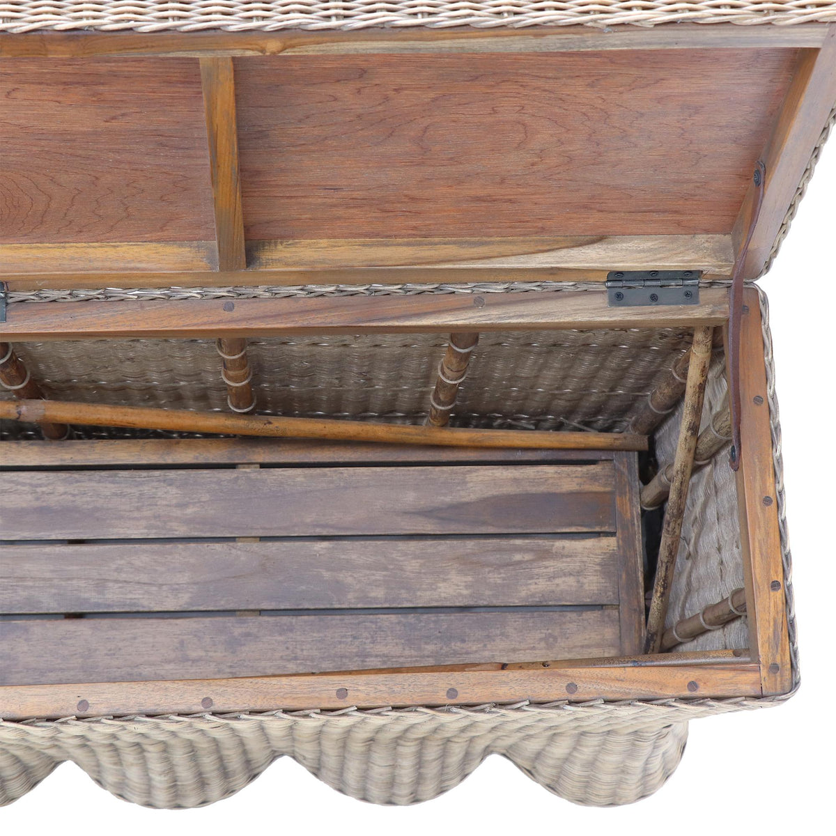 Design Shop Millie Woven Rattan Console Table, Antique Natural, 55"W