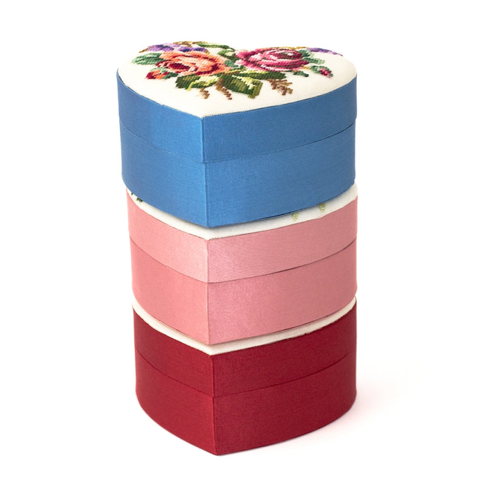 Design Shop Heart Shape French Country Petit Point Bouquet Box