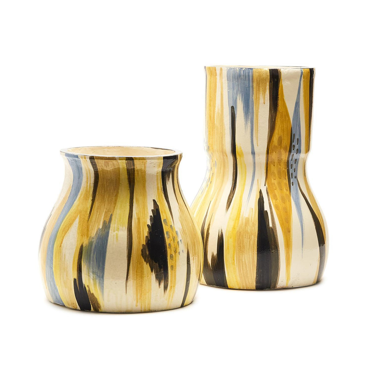 Design Shop Studio Multi Colored Striations Vase - Ecomix, Set of 2.