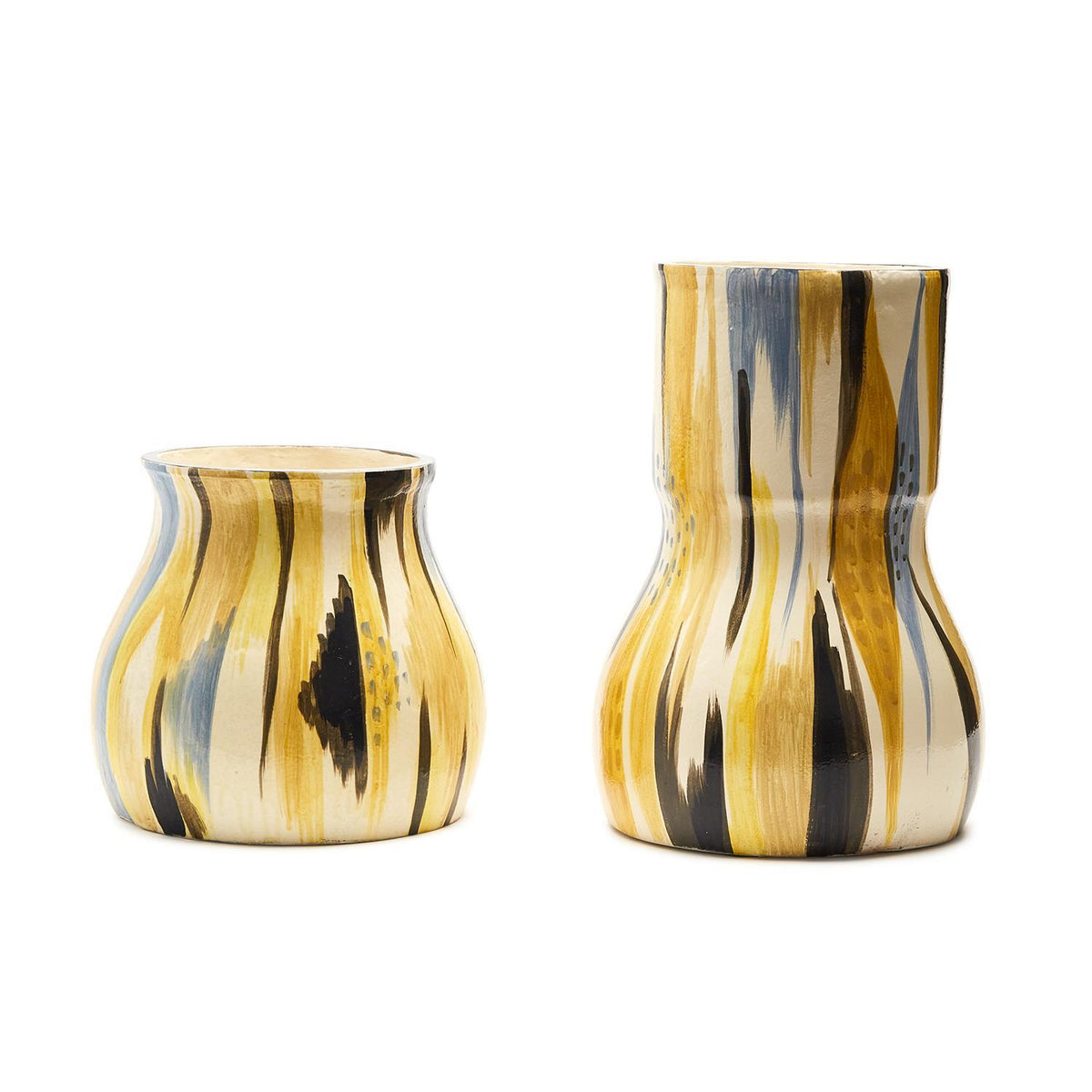Design Shop Studio Multi Colored Striations Vase - Ecomix, Set of 2.