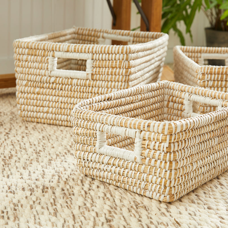 Design Shop Rivergrass Rectangular Storage Baskets, Set Of 3