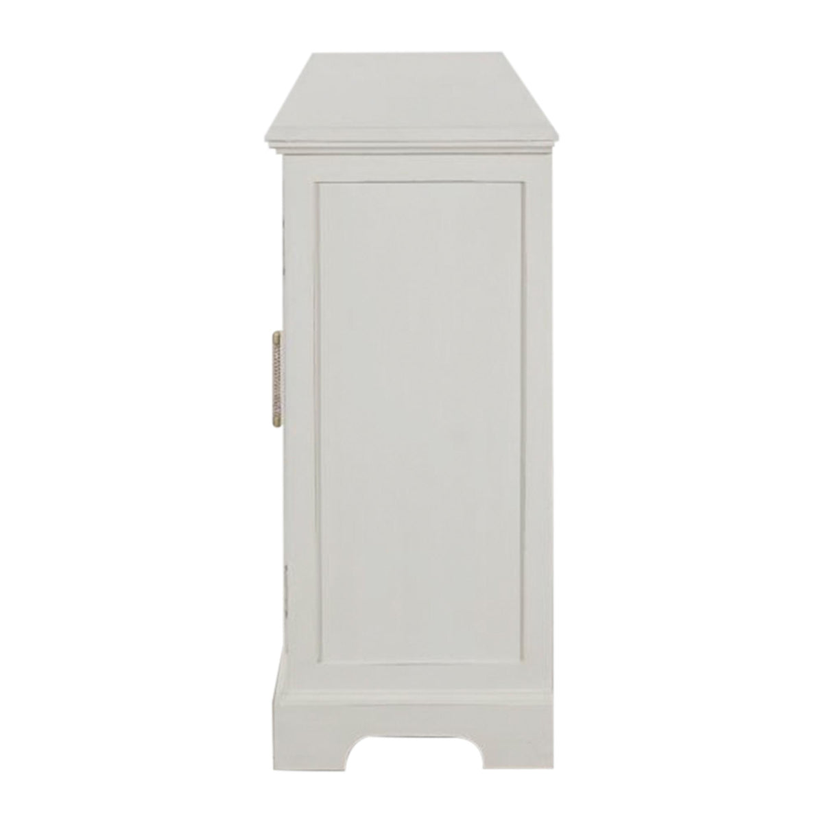 Design Shop Lillian 4-Door Rattan Sideboard, White and Natural, 62"W