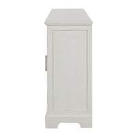 Design Shop Lillian 4-Door Rattan Sideboard, White and Natural, 62"W