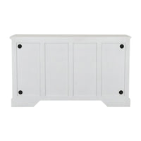 Design Shop Lillian 4-Door Rattan Sideboard, White and Natural, 62"W