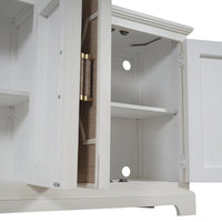 Design Shop Lillian 4-Door Rattan Sideboard, White and Natural, 62"W