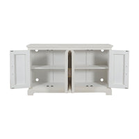 Design Shop Lillian 4-Door Rattan Sideboard, White and Natural, 62"W