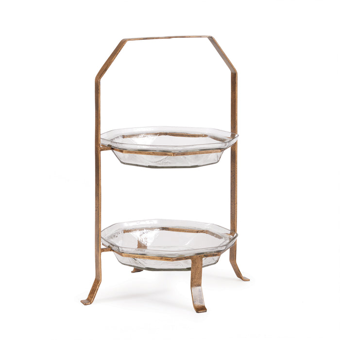 Design Shop Ilana 2-Tier Glass Serving Tray