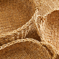 Design Shop Seagrass Shallow Baskets With Handles, Set Of 3