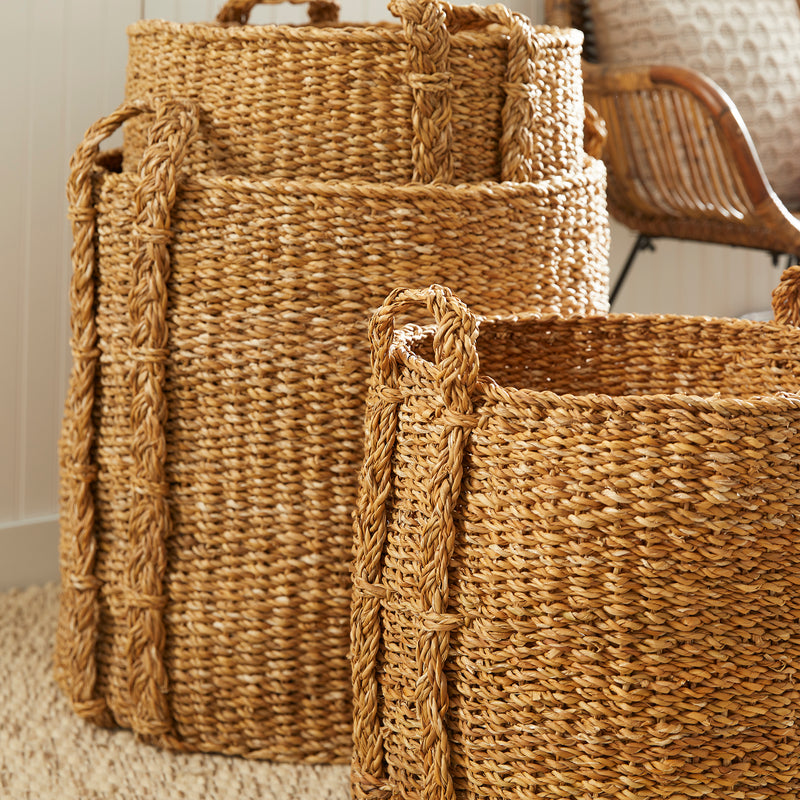 Design Shop Seagrass Round Baskets Large, Set Of 3