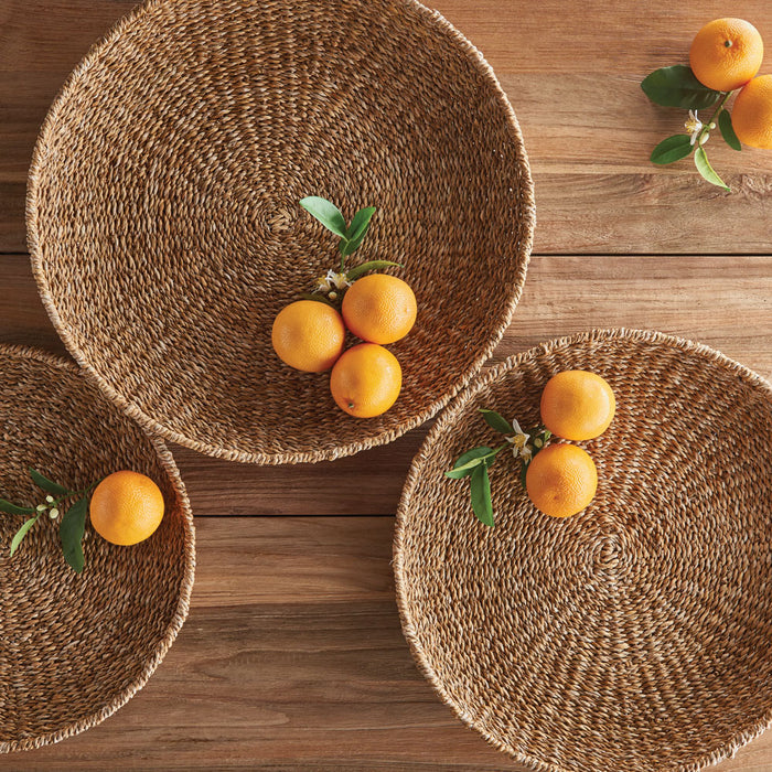 Design Shop Seagrass Round Trays, Set Of 3