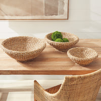 Design Shop Seagrass Shallow Tapered Baskets, Set Of 3