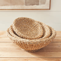Design Shop Seagrass Shallow Tapered Baskets, Set Of 3