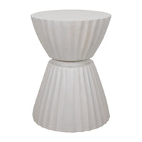 Design Shop Clara Scalloped Accent Table, 14"W, White Wood