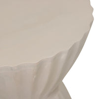 Design Shop Clara Scalloped Accent Table, 14"W, White Wood