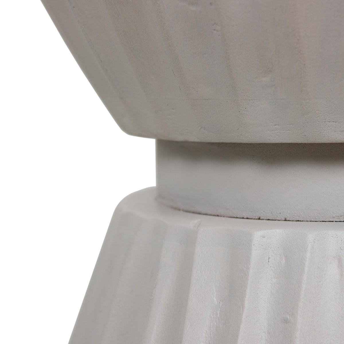 Design Shop Clara Scalloped Accent Table, 14"W, White Wood