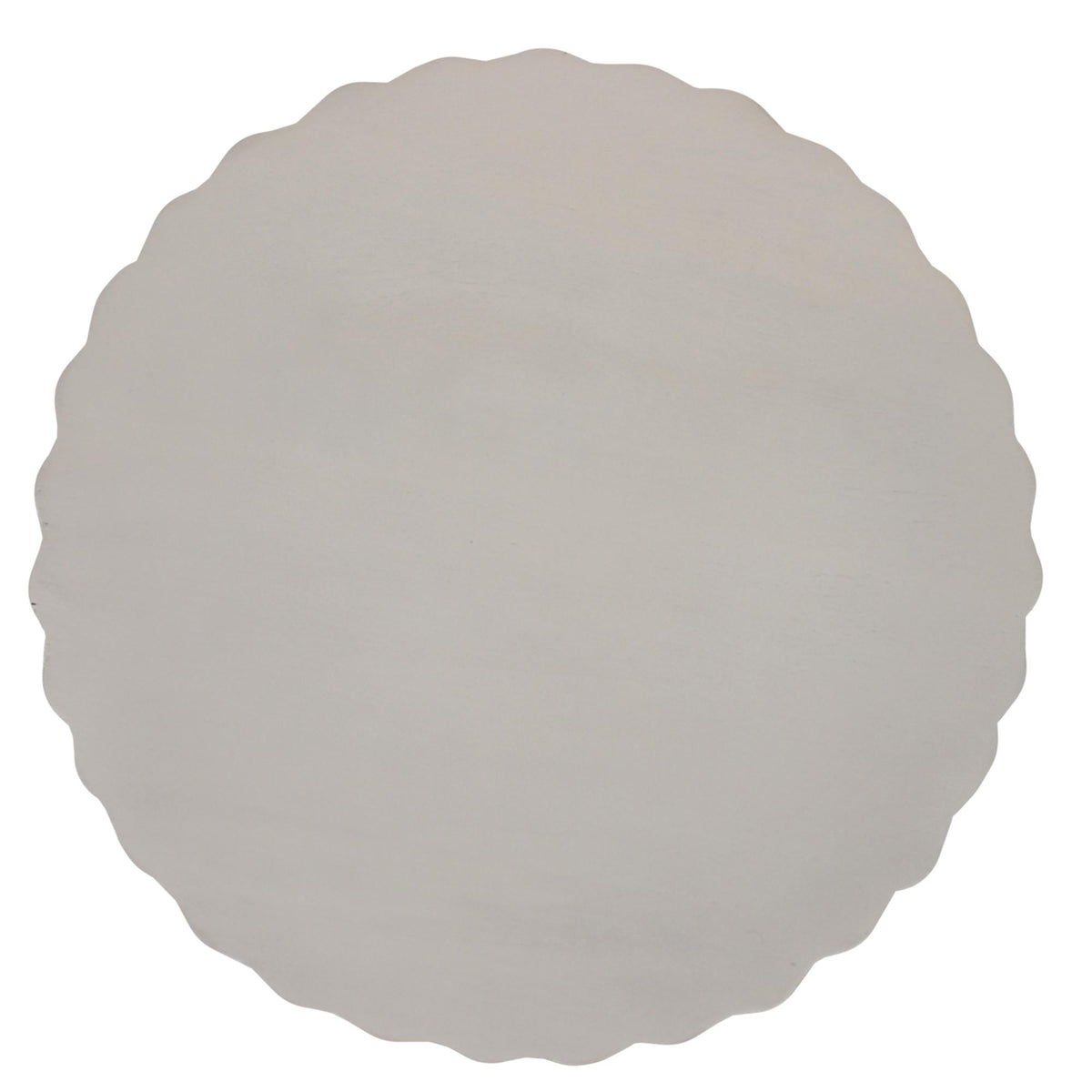 Design Shop Clara Scalloped Accent Table, 14"W, White Wood