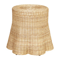 Design Shop Bonnie Rattan Scalloped Side Table, 24"W, Natural