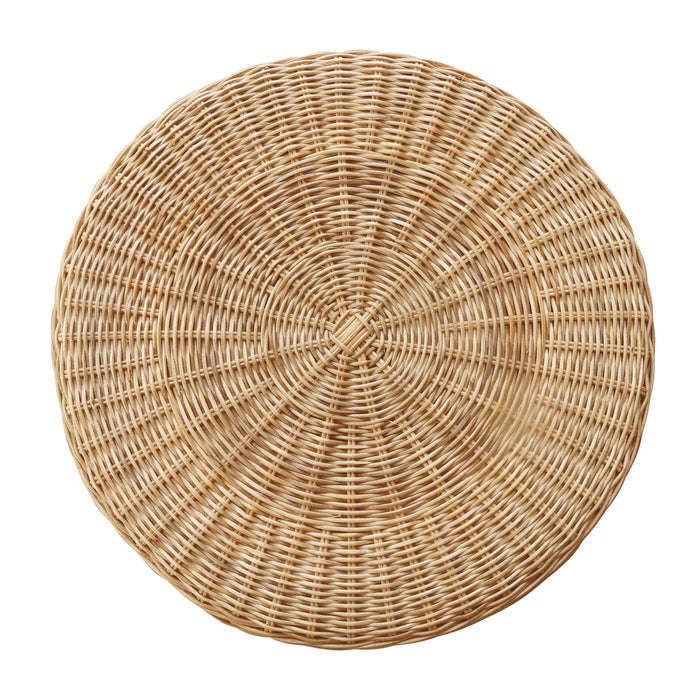 Design Shop Bonnie Rattan Scalloped Side Table, 24"W, Natural