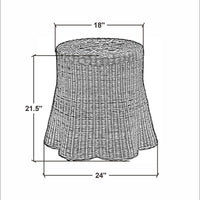 Design Shop Bonnie Rattan Scalloped Side Table, 24"W, Natural