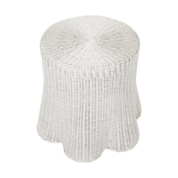 Design Shop Bonnie Rattan Scalloped Side Table, 24"W, White