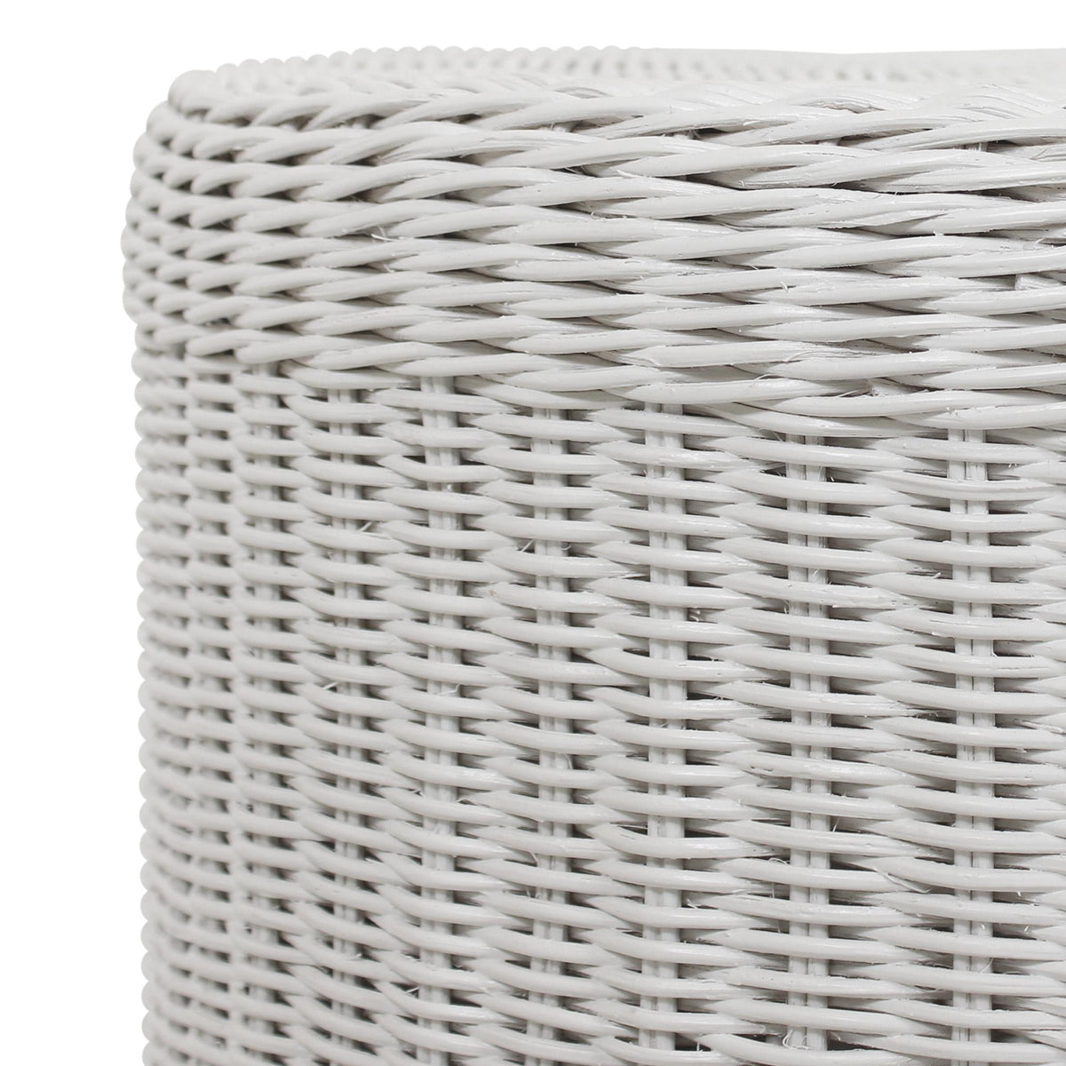 Design Shop Bonnie Rattan Scalloped Side Table, 24"W, White