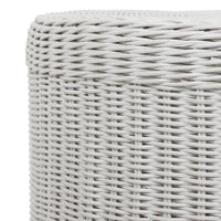 Design Shop Bonnie Rattan Scalloped Side Table, 24"W, White
