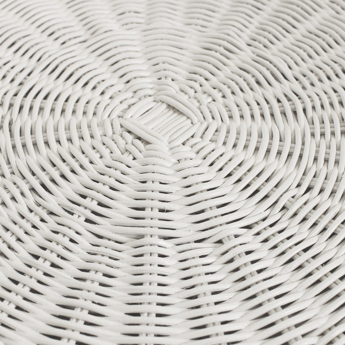 Design Shop Bonnie Rattan Scalloped Side Table, 24"W, White