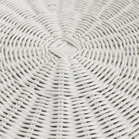 Design Shop Bonnie Rattan Scalloped Side Table, 24"W, White