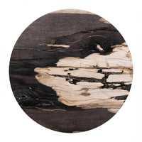 Design Shop Petrified Wood Top Organic Oval Accent Table, 12"W, Black