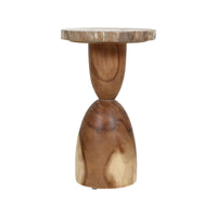 Design Shop Petrified Wood Top Organic Oval Accent Table, 12"W, Natural