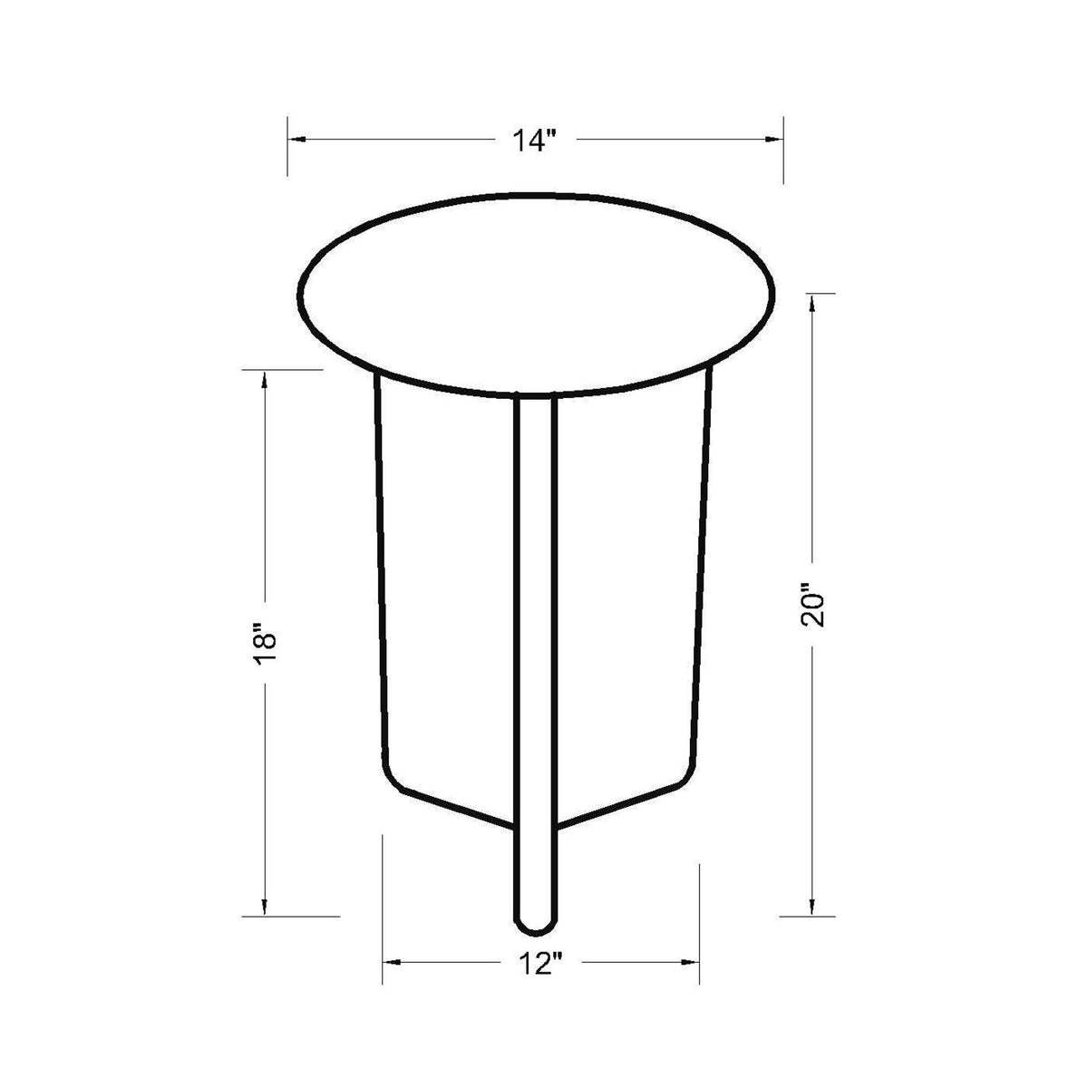 Design Shop Armos Side Table, 14"W, Solid White
