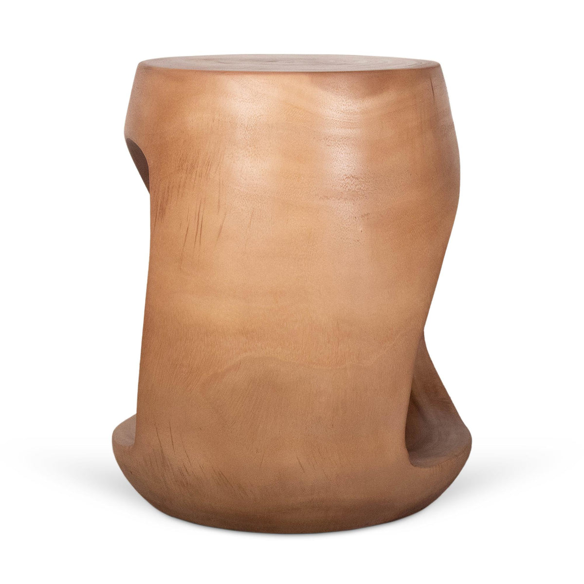 Design Shop Kayu Petrified Wood Top Pedestal Accent Table, 20"H, Natural