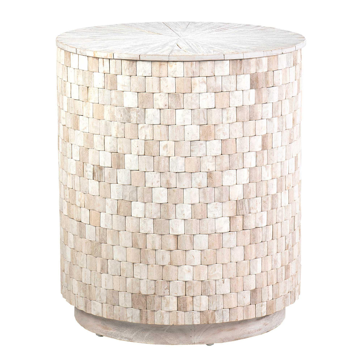 Design Shop Fulton Storage Side Table, 19.75"W, White Wash