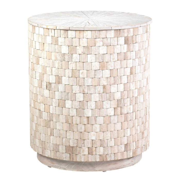 Design Shop Fulton Storage Side Table, 19.75"W, White Wash