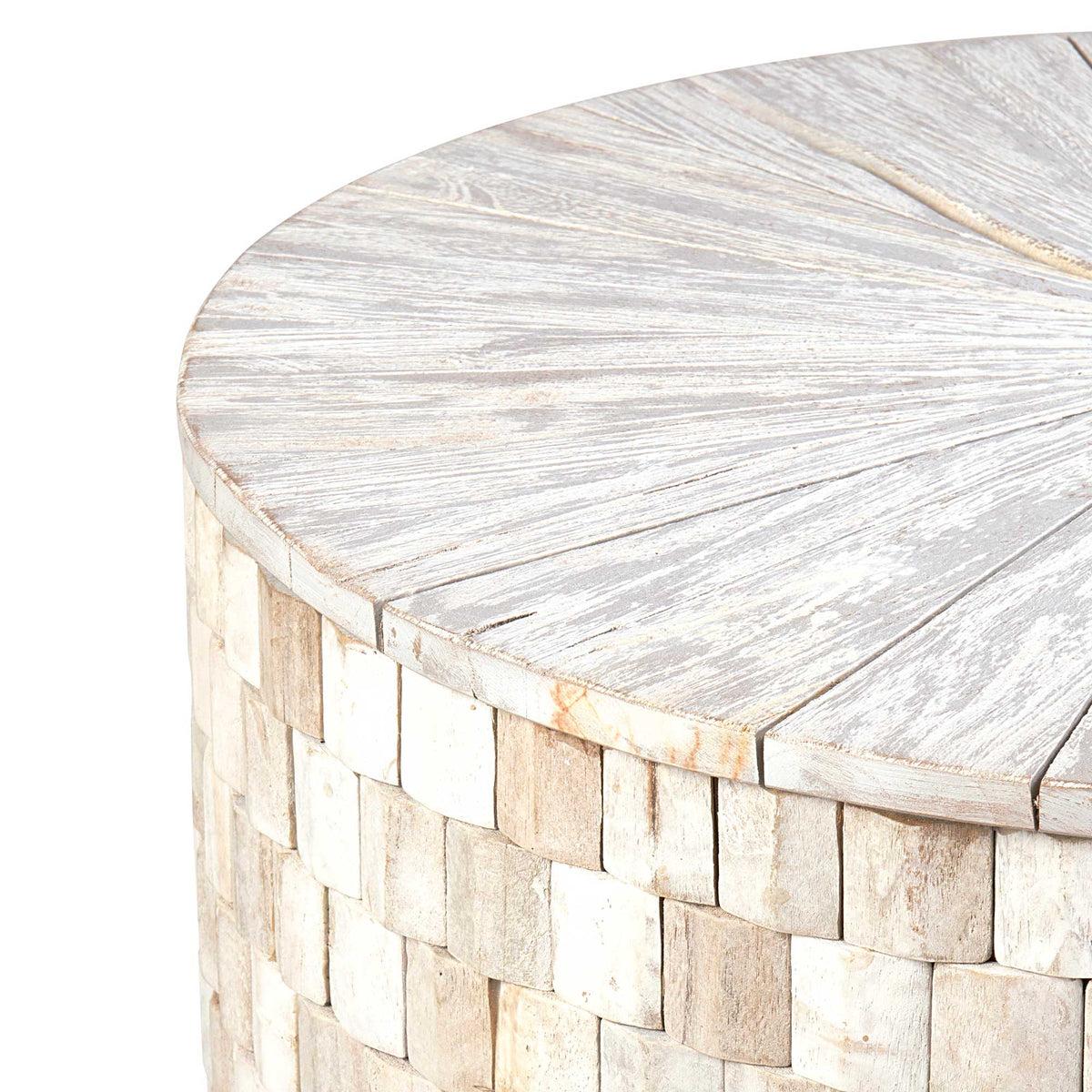 Design Shop Fulton Storage Side Table, 19.75"W, White Wash