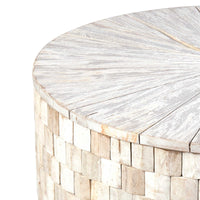 Design Shop Fulton Storage Side Table, 19.75"W, White Wash
