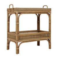Design Shop Nessa Rattan Side Table with Handles and Shelves, Natural, 26"W