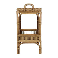 Design Shop Nessa Rattan Side Table with Handles and Shelves, Natural, 26"W
