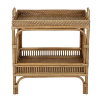 Design Shop Nessa Rattan Side Table with Handles and Shelves, Natural, 26"W
