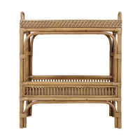 Design Shop Nessa Rattan Side Table with Handles and Shelves, Natural, 26"W